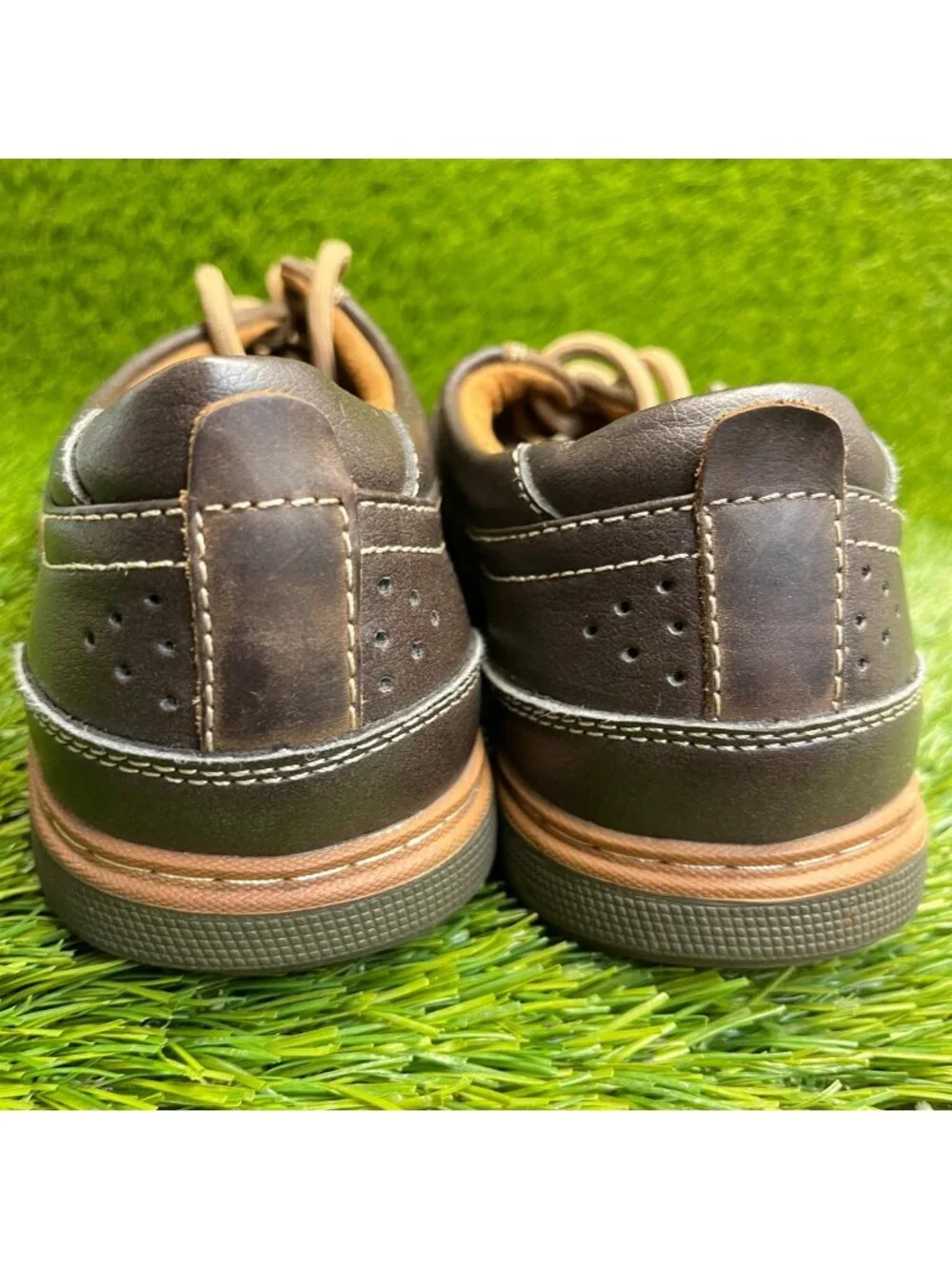 Florsheim Gridley Mens Size 9.5 Brown Leather Steel Toe Safety Work Oxford Shoes